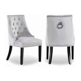 Velvet Dining Chair Windsor with Silver Studs 94cm
