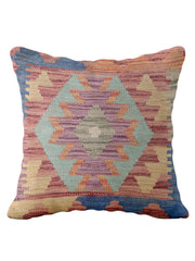 Afghan Kilim Wool Cushion Cover – One of a Kind – 45 × 45 cm – Ref 74