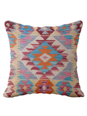 Afghan Kilim Wool Cushion Cover – One of a Kind – 45 × 45 cm – Ref 77