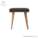 Solid Wood - Footstool with 100% Tweed Upholstery - Petalwood Interiors