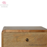 Bedside Table Solid Wood - 2 Drawers - Natural Finish | Traditional Design - Petalwood Interiors