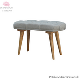 Solid Wood - Grey Tweed Bench - Mid-Century Style Legs | Versatile Seating - Petalwood Interiors