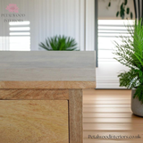 Solid Wood - Bedside Table with 2 Drawers - 60cm Height | Classic Design - Petalwood Interiors