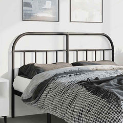 Black Metal Headboard - Powder-Coated Steel Bed Headboard - 135cm