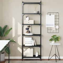 6-Tier Bookcase - Black - 60 x 30 x 188 cm - Wood
