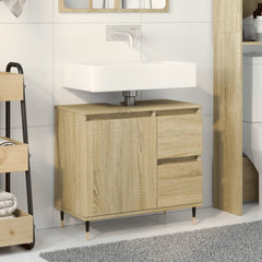 Sonoma Oak Bathroom Sink Cabinet | 2 Drawers & Door Storage | 65cm