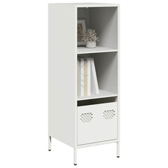 White Steel Highboard | 2-Compartment & 1-Drawer Storage | 103.5cm
