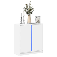 White LED Sideboard | RGB Light Storage Cabinet | 77cm