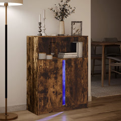 Smoked Oak LED Sideboard | RGB Light Storage Cabinet | 100cm