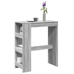 Grey Sonoma Bar Table with Shelves - 3-Tier Storage - 90cm