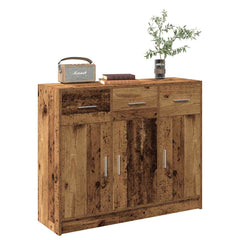Old Wood Sideboard - Engineered Wood Storage Cabinet - 91cm