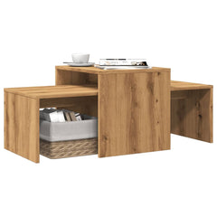 Artisan Oak Nesting Coffee Tables | Space-Saving 2-Piece Set | 100cm
