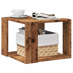 Old Wood Square Coffee Table | Compact Storage Table | 40cm