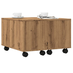Artisan Oak Square Coffee Table | Storage Living Room Table | 60cm