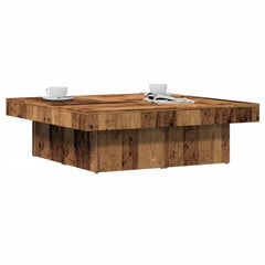 Old Wood Square Coffee Table | Storage Living Room Table | 90cm