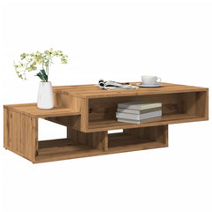 Artisan Oak Coffee Table | 3-Compartment Storage Design | 105cm