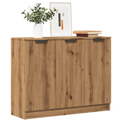Artisan Oak Sideboard - Engineered Wood Storage Cabinet - 90.5cm