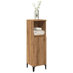 Artisan Oak Bathroom Cabinet - 2-Door Storage & Open Shelf - 100cm