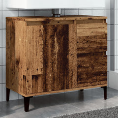 Old Wood Sink Cabinet | 2 Drawers & Door Storage | 65cm