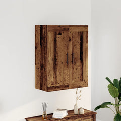 Wall Mounted Cabinet - Old Wood - 69.5 x 34 x 90 cm - Iron Handles
