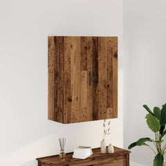 Old Wood Wall Mounted Cabinet - 3-Door Floating Storage - 90cm