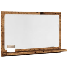Old Wood Bathroom Mirror Cabinet | Wall-Mounted Storage | 60cm