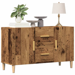 Old Wood Sideboard - Engineered Wood Storage Cabinet - 100cm