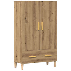 Artisan Oak Highboard | 2-Door & 1-Drawer Storage Cabinet | 115cm