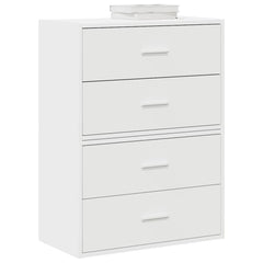 White 2-Piece Storage Cabinets - 2-Drawer Stackable Units - 60cm
