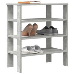 Concrete Grey Shoe Rack - Engineered Wood Storage - 61cm