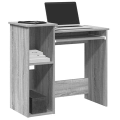Grey Sonoma Desk with Shelves - Computer & Study Desk - 84cm