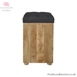 Solid Wood - Shoe Storage Bench - Black Tweed Seat - 58cm Height - 6 Shelves | Traditional Finish - Petalwood Interiors