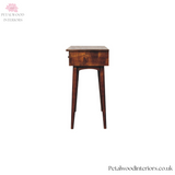 Solid Wood - Bedside Table - Brass Accents - 58cm Height | Elegant Storage - Petalwood Interiors