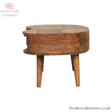 Solid Wood - Coffee Table - 40cm Height - Wooden Legs - Drawer & Open Slot | Traditional Design - Petalwood Interiors