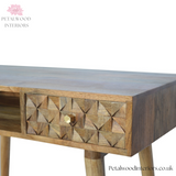 Solid Wood - Desk - Single Drawer With Open Slot | Art Deco Style - Petalwood Interiors