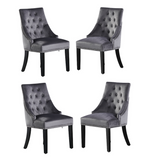 Velvet Dining Chair Windsor with Silver Studs 94cm