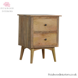 Solid Wood - Bedside Table with 2 Drawers - 60cm Height | Classic Design - Petalwood Interiors