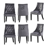 Velvet Dining Chair Windsor with Silver Studs 94cm