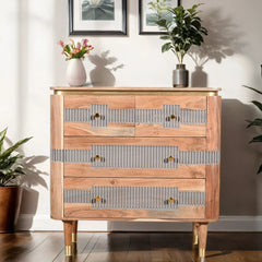 Acacia Wood Chest of Drawers - Berkley 4-Drawer Storage