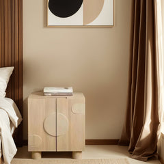 Solid Mango Wood Sideboard - Ajmer Fluted Small Storage Cabinet