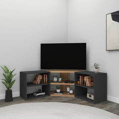 Melamine Particleboard Corner TV Stand - Verza 6 Open Shelves - Fits TVs Up To 50"