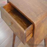 Bedside Table Solid Wood - 2 Drawers - Dark Brown Finish | Traditional Style - Petalwood Interiors