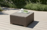Taupe Rattan Coffee Table - Keter California Square Design - 68cm