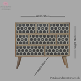 Chest of Drawers with 8 Patterned Drawers - Solid Wood - Petalwood Interiors