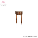 Curved Dark Brown Solid Wood Console Table - 2 Drawers | Vintage Style - Petalwood Interiors