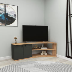 Melamine Particleboard Corner TV Stand - Termera Reversible Design - Fits TVs Up To 60"