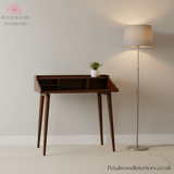 Dark Brown Solid Wood - Multi-Shelf Writing Desk - Classical Design Home Office - Timesless Desingn - Petalwood Interiors - Side