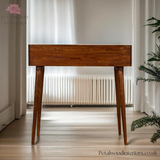 Dark Brown Solid Wood - Multi-Shelf Writing Desk | Classical Design Home Office - Petalwood Interiors