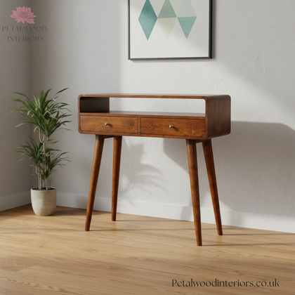 Dark Solid Wood - Console Table - Hallway & Entrance Table - Petalwood Interiors - Side