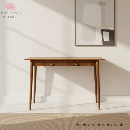 Dark Solid Wood -  Desk - 2 Drawers - Classic Design- Timesless Desingn - Petalwood Interiors - Front